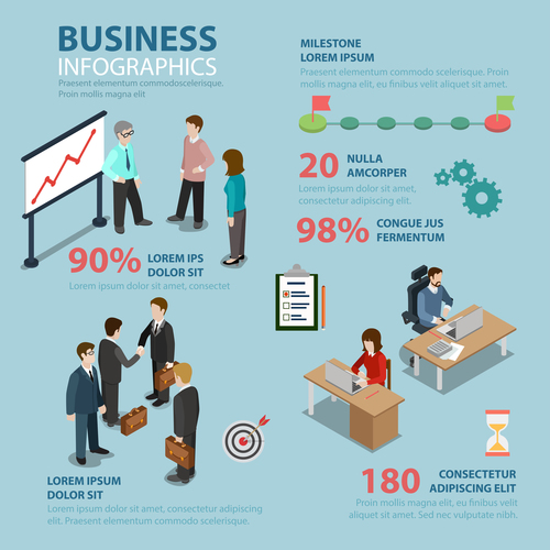 Flat style concept business infographocs vector