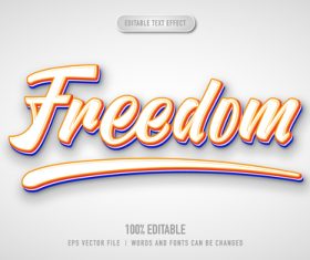 Freedom 3D vector text effect