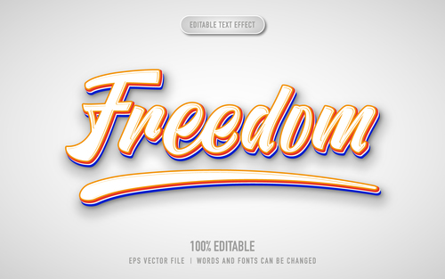 Freedom 3D vector text effect