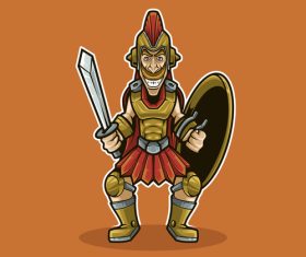 Funny spartan character vector illustration