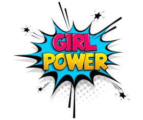 Girl power pop art font vector