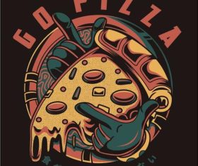Go pizza vector T-Shirt illustrations