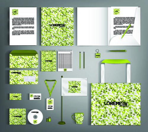 Grass green corporate identity template vector