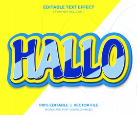 Hallo 3D vector text effect