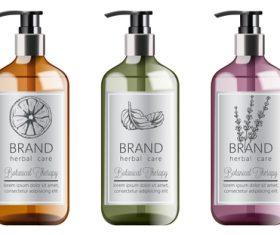 Herbal care cosmetic vector