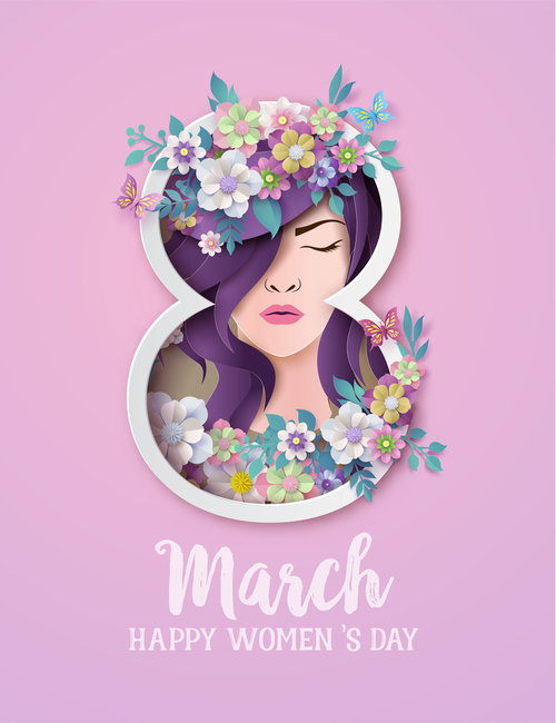 Innovate holiday card march 8 womens day vector