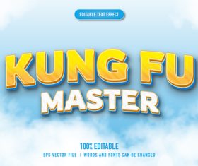 Kung fu master 3D vector text effect