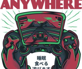 Lets play anywhere vector t-shirt Illustrations