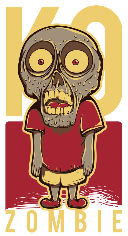 Little zombie t shirt illustrations vector
