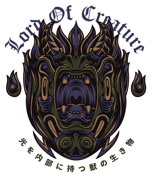 Lord of creature vector t-shirt Illustrations