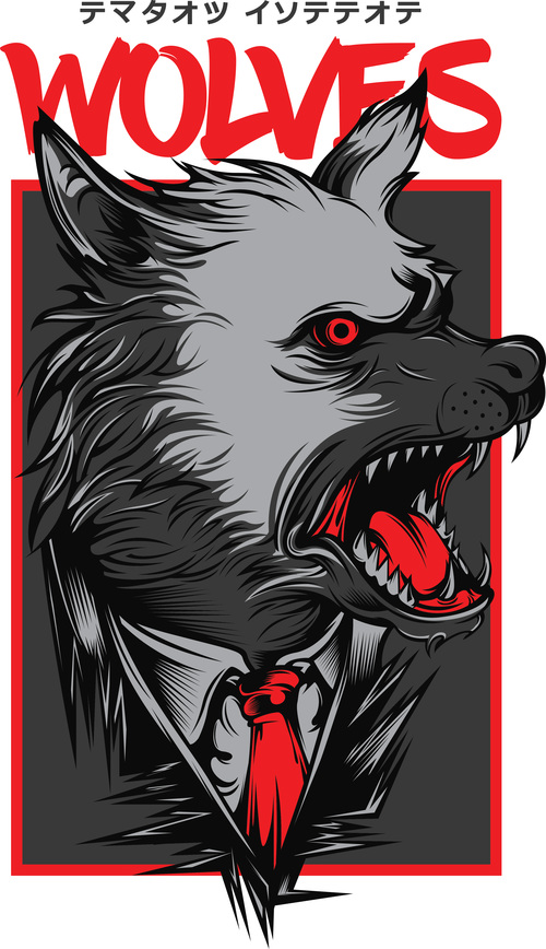 Mafia wolves t-shirt design vector