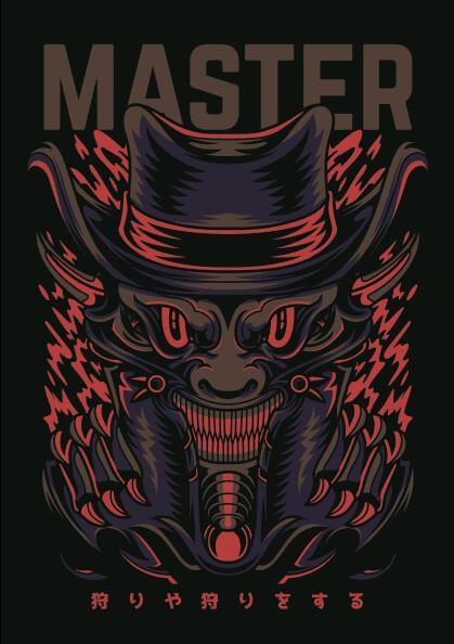 Master trick t-shirt illustrations vector