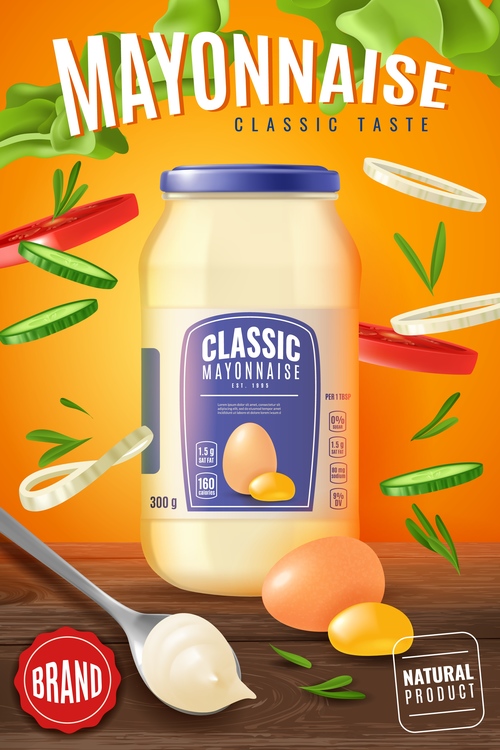 Mayonnaise classic taste vector