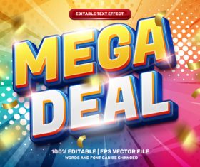 Mega deal hype modern fully editable vector text effect