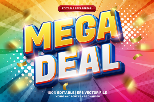 Mega deal hype modern fully editable vector text effect