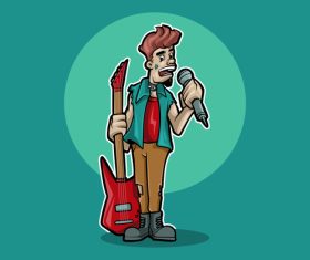 Musician character vector illustration