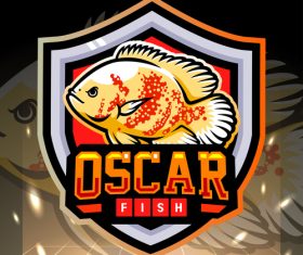 Oscar fish logo design vector