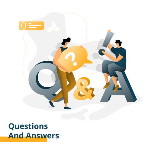 Questions and answers flat design vector