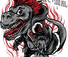 Rage of t rex t-shirt design vector