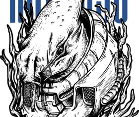 Revenge alien vector t-shirt illustrations