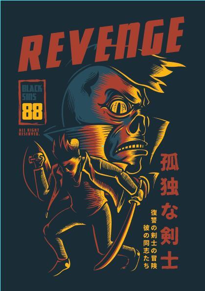 Revenge t-shirt illustrations vector