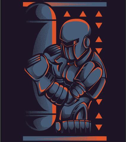 Robo boxing vector T-Shirt illustrations
