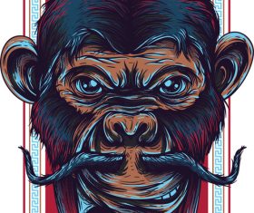 Royal monkey vector t-shirt Illustrations