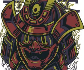 Samurai mask vector t-shirt Illustrations