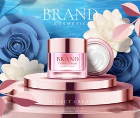 Skin care products vector on the booth