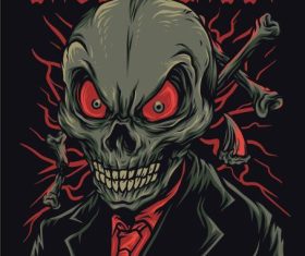 Skull classy design t-shirt illustrations vector