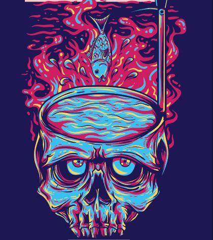 Skull pool vector T-Shirt illustrations