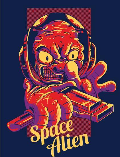 Space alien vector T-Shirt illustrations