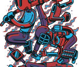 Sportive vector t-shirt illustrations