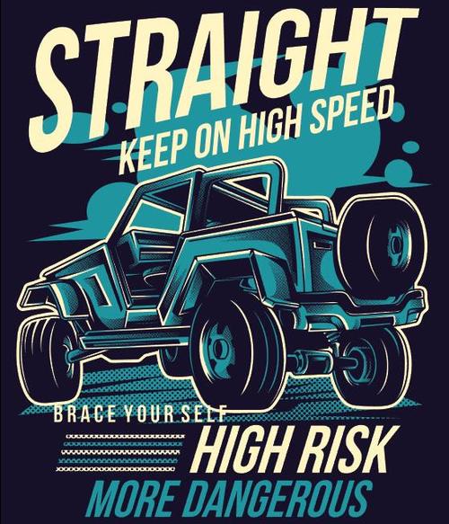 Straight race vector T-Shirt illustrations