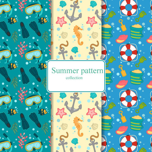 Summer beach seamless pattern vector