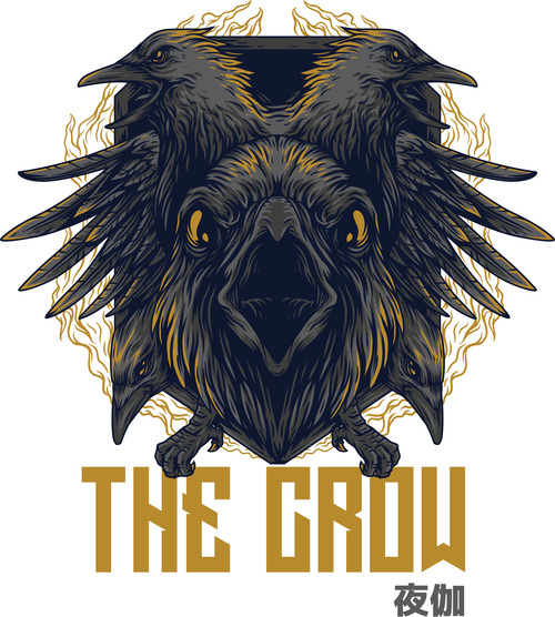 The crow ver t-shirt design vector