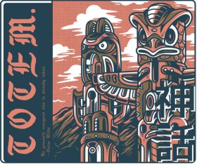 Totem part vector t-shirt illustrations