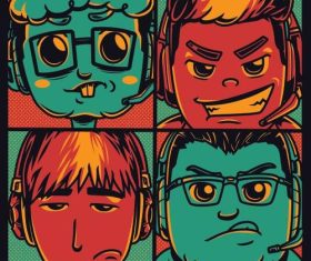 Type of gamer illustrations vector