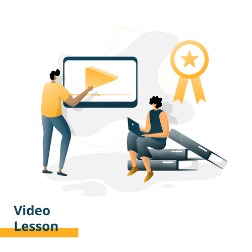 Video lesson flat design vector