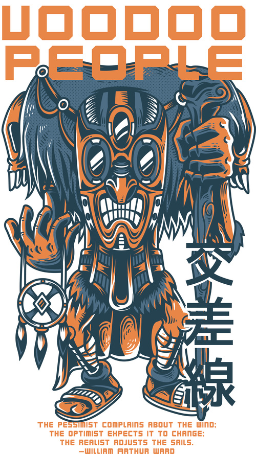 Voodoo people vector t-shirt illustrations