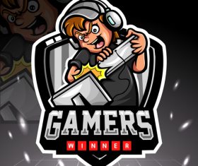 Winner game logo design vector