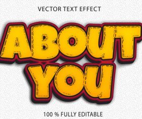 About you 3d editable text font vector