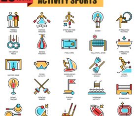 Activity sports icon collection vector