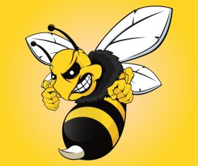 Angry worker bee vector