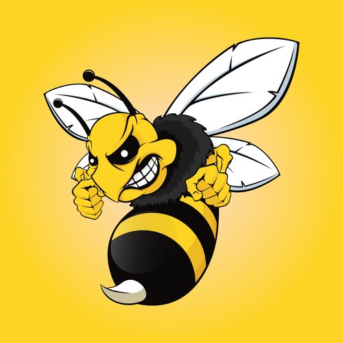 Angry worker bee vector