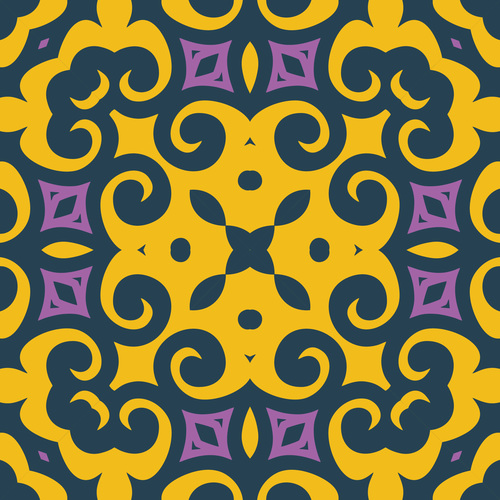 Beautiful damask tiles seamless pattern vector
