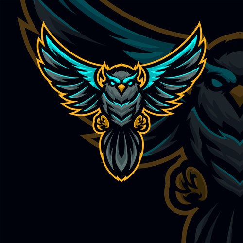 Bird game logo design vector