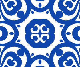 Blue andyellow tiles seamless pattern vector