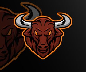 Bull head logo vector