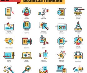 Business thinking icons collection vector